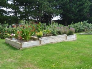 Raised memorial flower beds