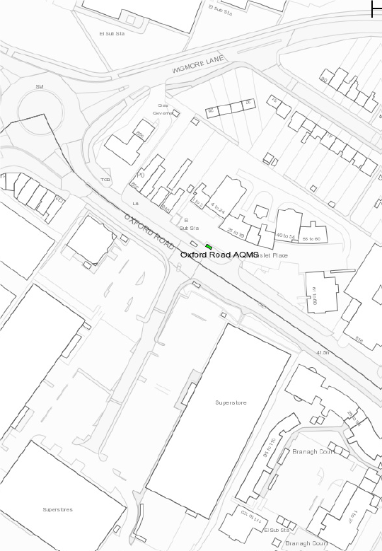 Figure D.4 Map of Oxford Road AQMS