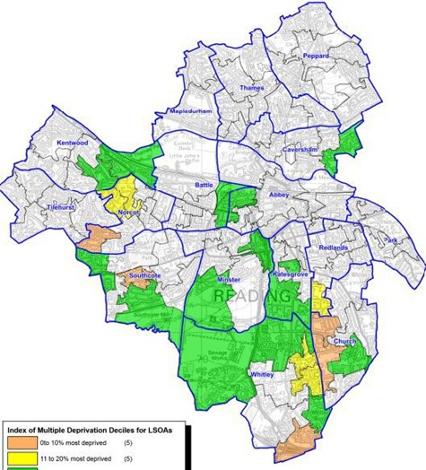 Figure 1 4: Reading Borough Index of Multiple Deprivation