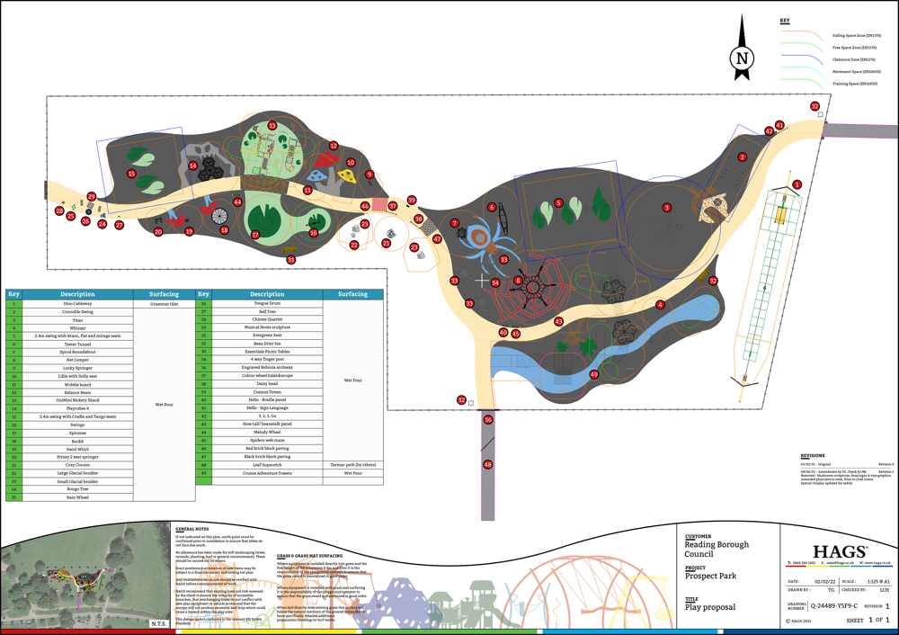 Shows plan for play area