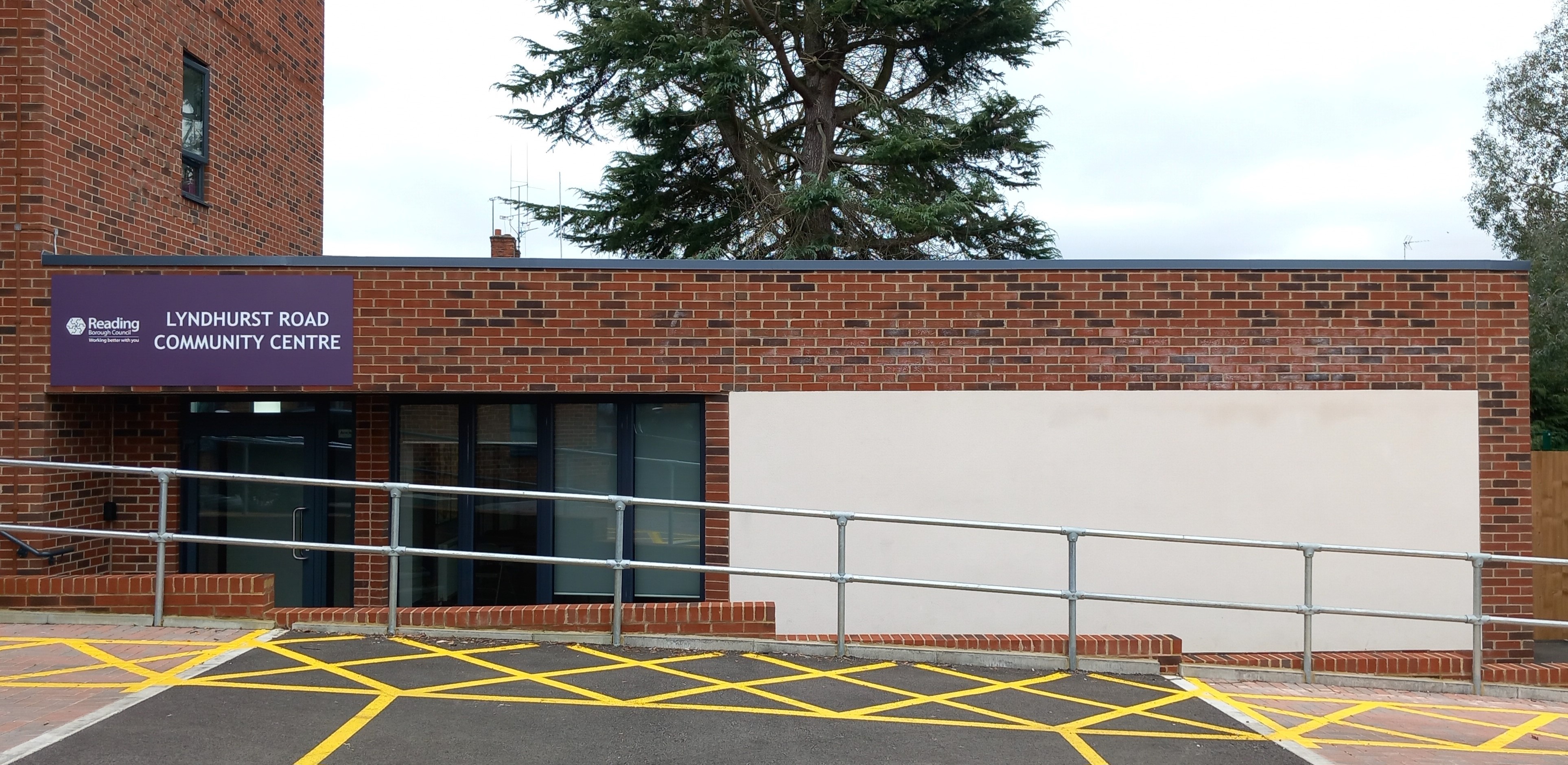 The picture shows the exterior of the Lyndhurst Road community centre.
