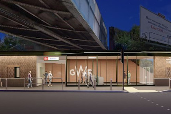 Artist's impression of Oxford Road entrance to Reading West Station.