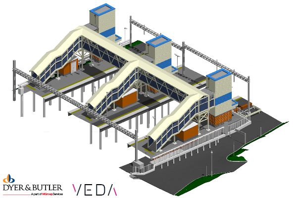 3D drawing of Tilehurst Station redesign plan.