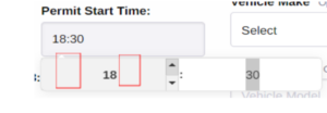 Shows 'Permit Start Time' field in session form.