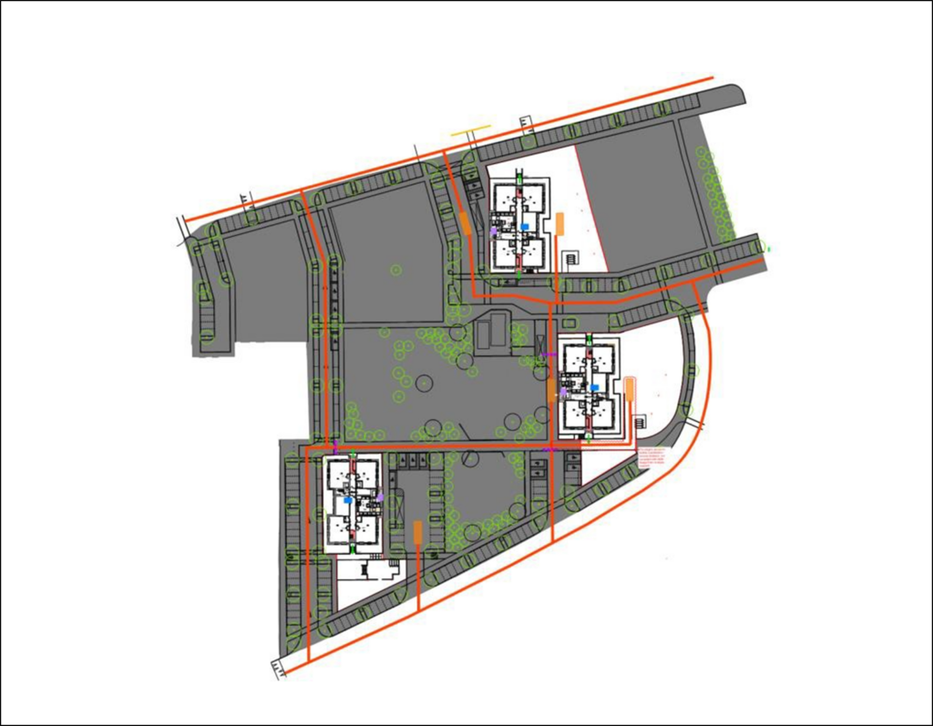 Plan showing firefighting access at ground level.