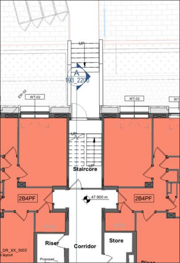 Plan showing typical residential stair final exit 1.