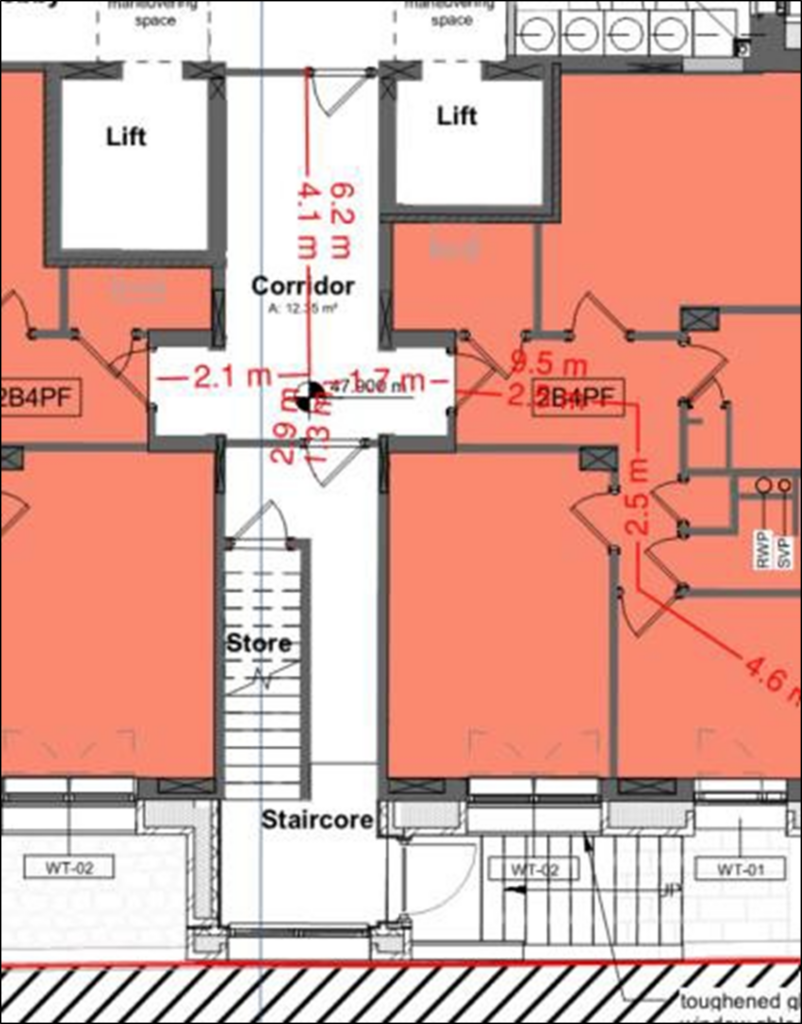 Plan showing typical residential stair final exit 2.