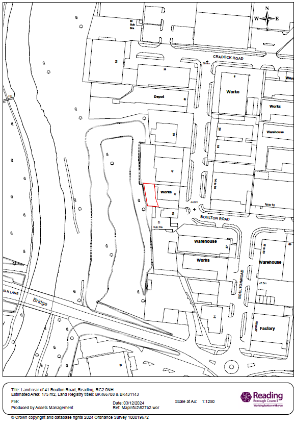 Plan showing location of 41 Boulton Road.