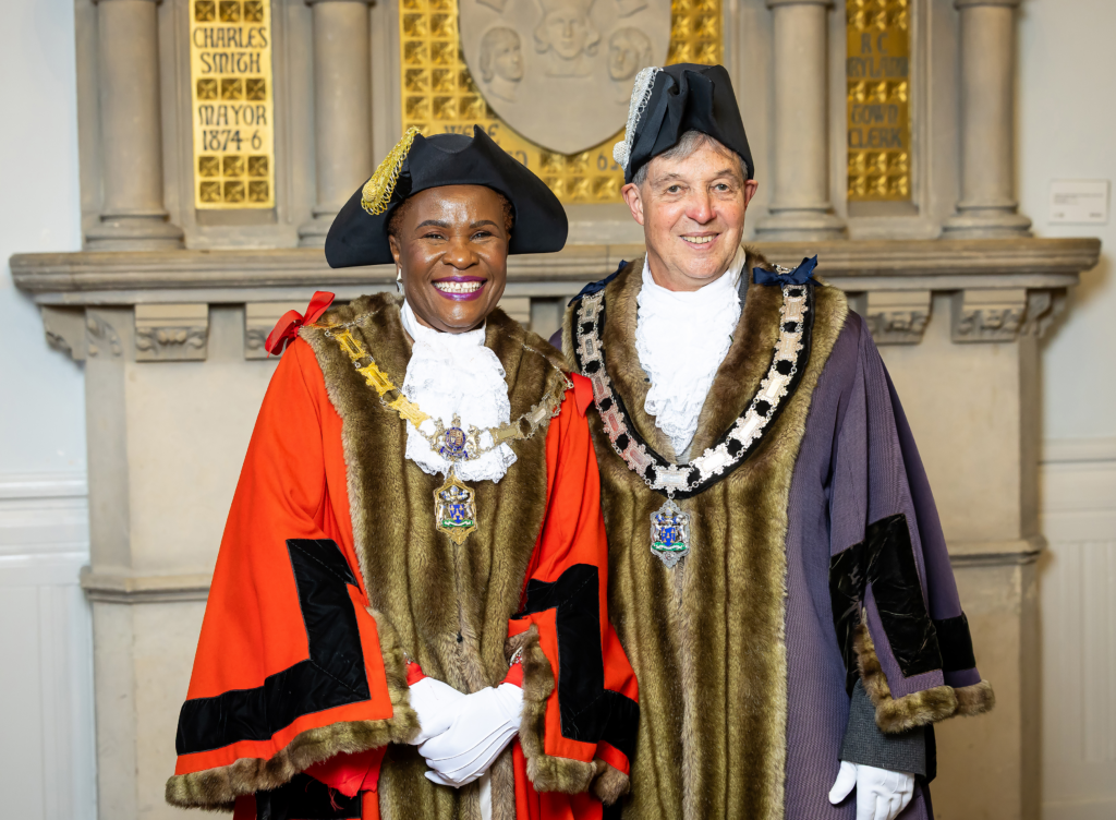 On the left is Mayor Alice Mpofu-Coles and on the right is our deputy Mayor Paul Gittings
