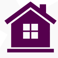 Minimalist graphic representation of a house.