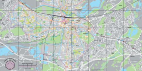 Map showing walking routes of Reading.