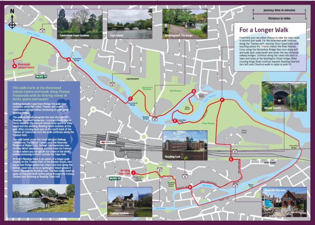 Map showing walk route.