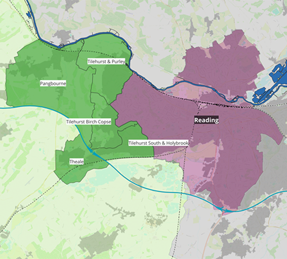 illustrative map showing proposed extension of the Reading boundary