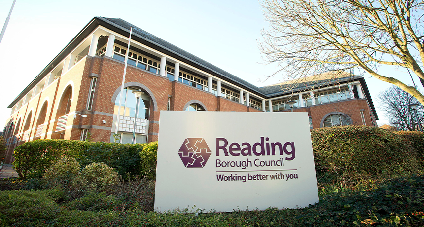 photo of the Civic Offices with the Reading Borough Council sign outside