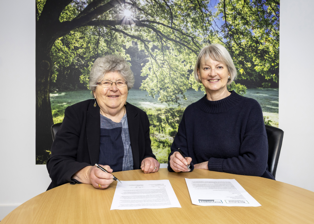 The letter submitted to government being signed on behalf of local authorities in the region by Councillor Mary Temperton, Leader of Bracknell Forest Council and Chair of the Berkshire Prosperity Board (left), and Councillor Liz Leffman, Leader of Oxfordshire County Council (right)