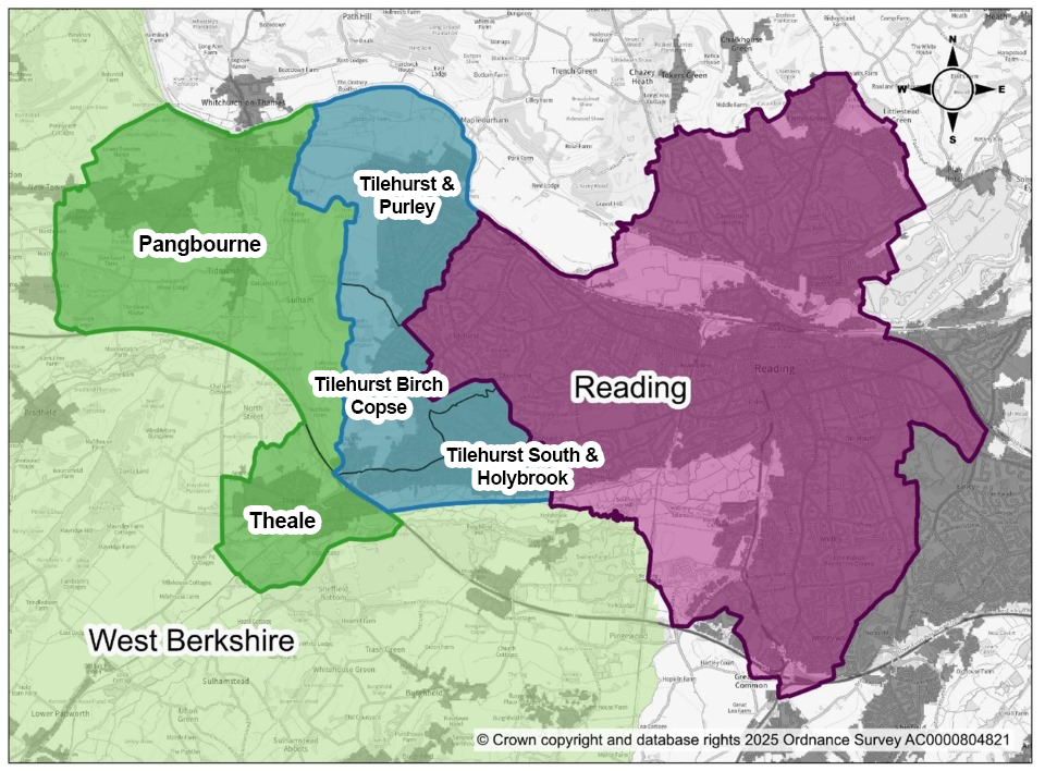 illustrative map showing proposed extension of the Reading boundary in blue