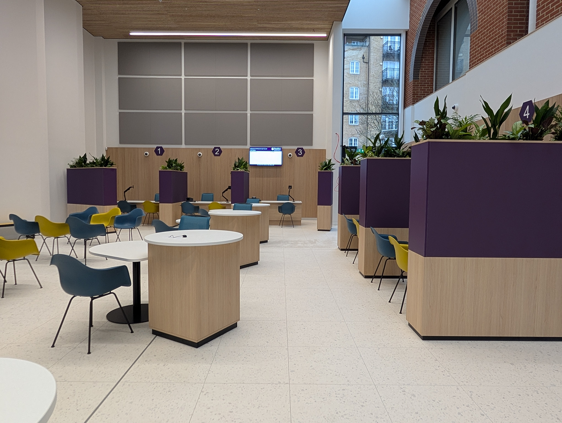 wide angle photo of the new reception area