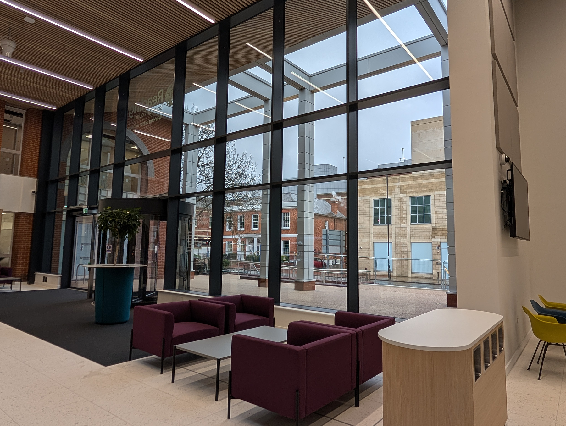 wide angle photo of the new reception area