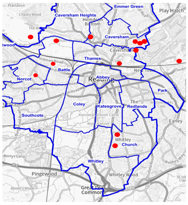 Map showing areas Tenant Investment Fund budget was used.