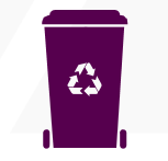 Minimalist representation of a recycling bin.